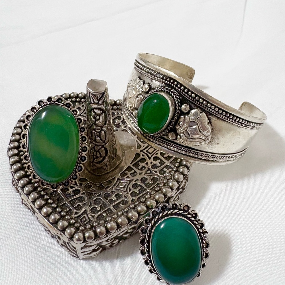 Adjustable Cuff Bracelet With 2 Ring Set - image 2
